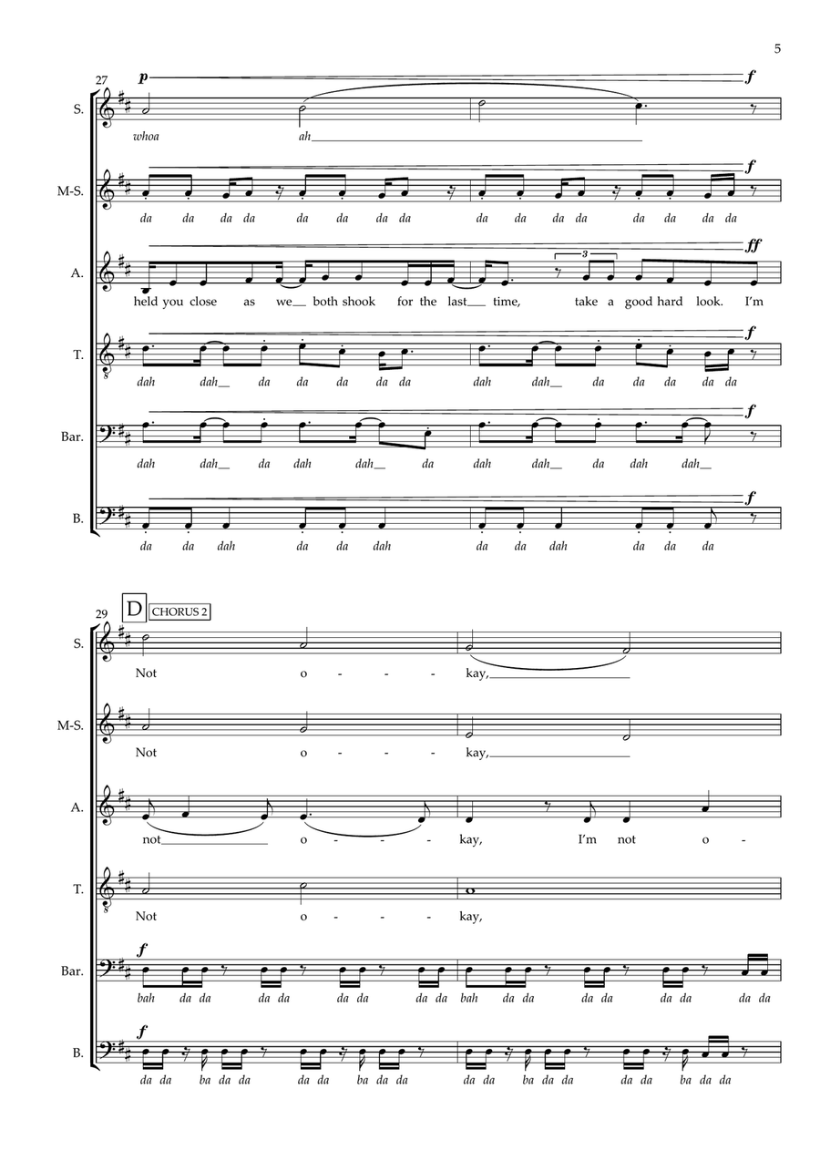 I'm Not Okay (I Promise) A Cappella scores gallery preview page 5