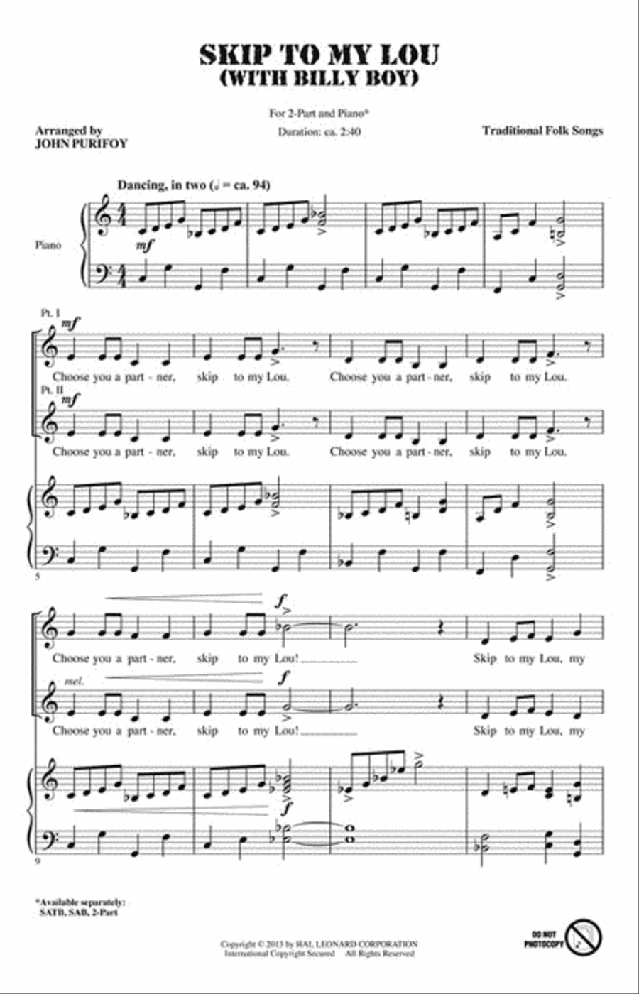 <br>Sheet music extract