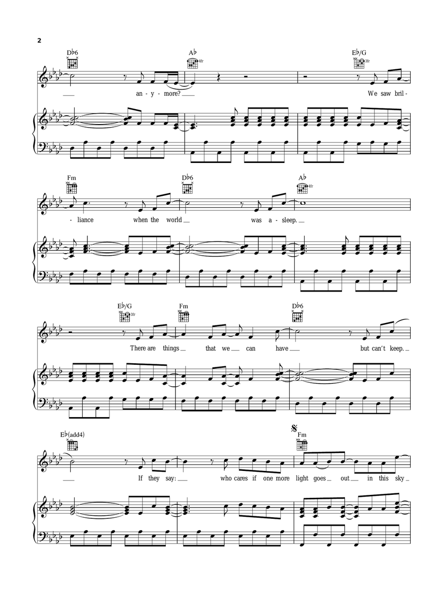 One More Light Piano, Vocal, Guitar scores gallery preview page 2