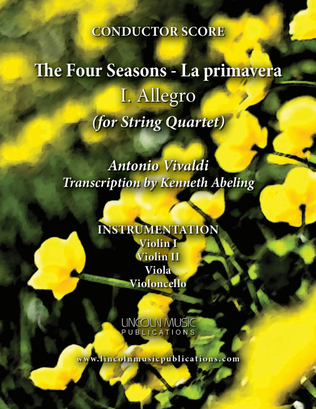 Book cover for Vivaldi - La primavera - I. Allegro from The Four Seasons (for String Quartet)