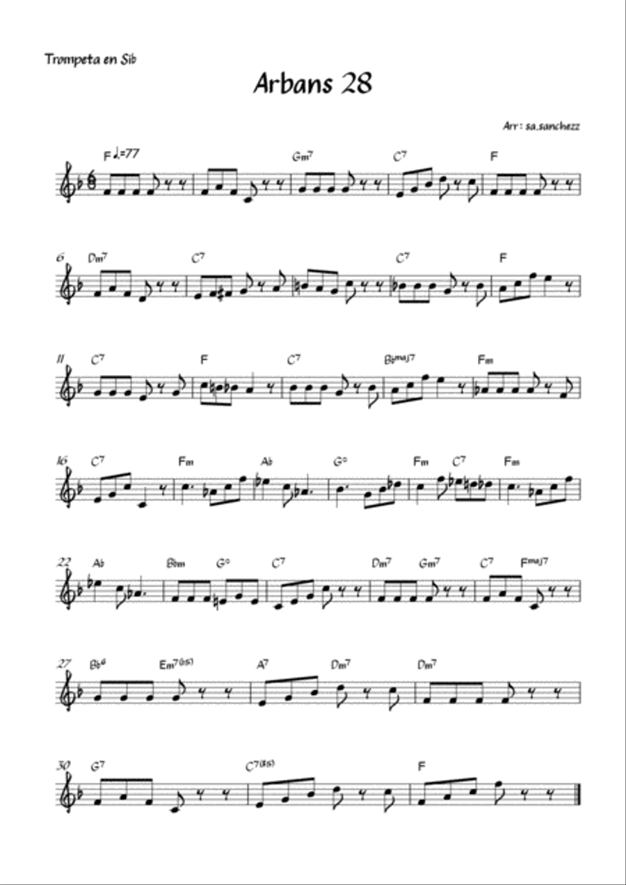 Arbans Lesson 28 Arbans Lesson 28 Small Ensemble scores gallery preview page 1