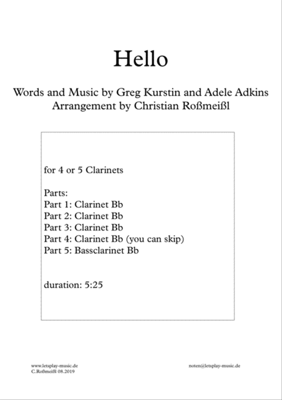 Hello Woodwind Quintet scores gallery preview page 1