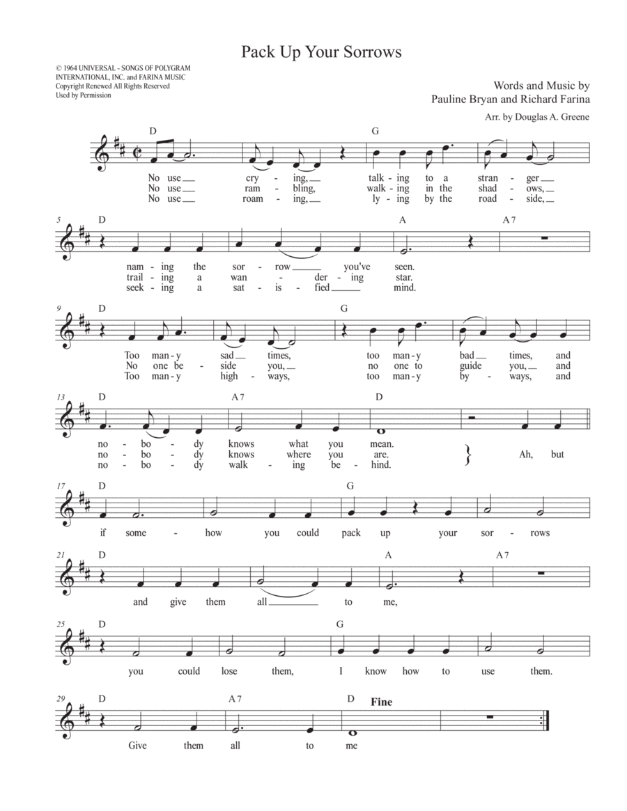 Pack Up Your Sorrows Guitar scores gallery preview page 1