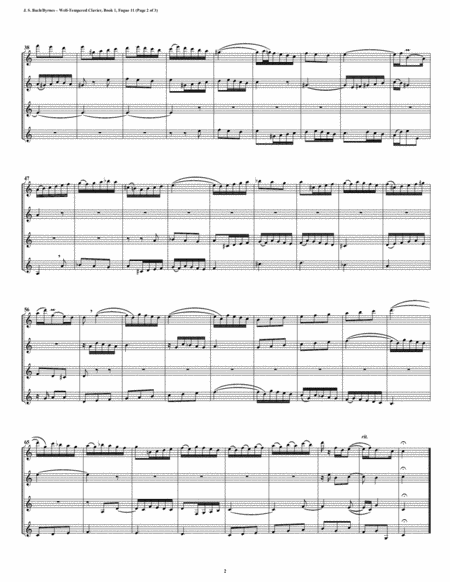 Fugue 11 from Well-Tempered Clavier, Book 1 (Clarinet Quartet) image number null