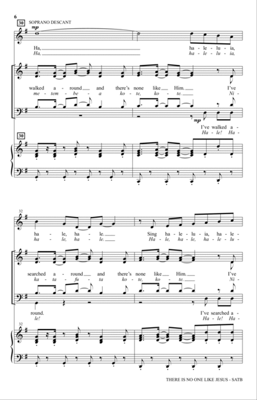 There's No One Like Jesus (Hakuna Mungu Kama Wewe) 4-Part scores gallery preview page 5