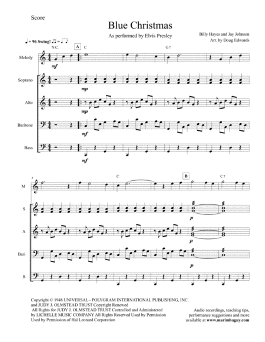Blue Christmas Large Ensemble scores gallery preview page 4