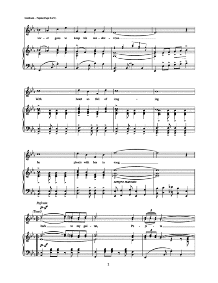 Pepita Piano, Vocal, Guitar scores gallery preview page 2