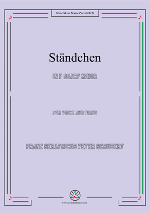 Book cover for Schubert-Ständchen,in f sharp minor,for Voice&Piano