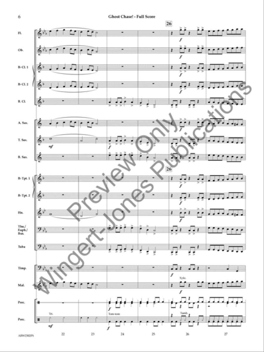 Ghost Chase! Concert Band scores gallery preview page 7
