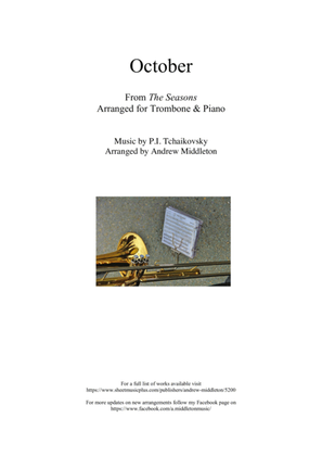 Book cover for "October" from The Seasons arranged for Trombone and Piano