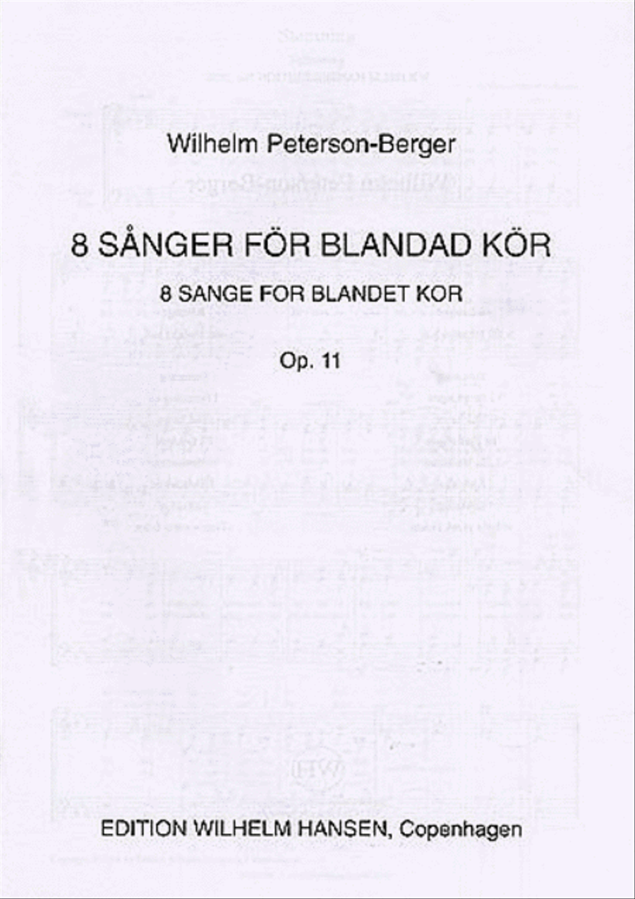 Wilhelm Peterson-Berger: Eight Songs Op.11 4-Part scores gallery preview page 1