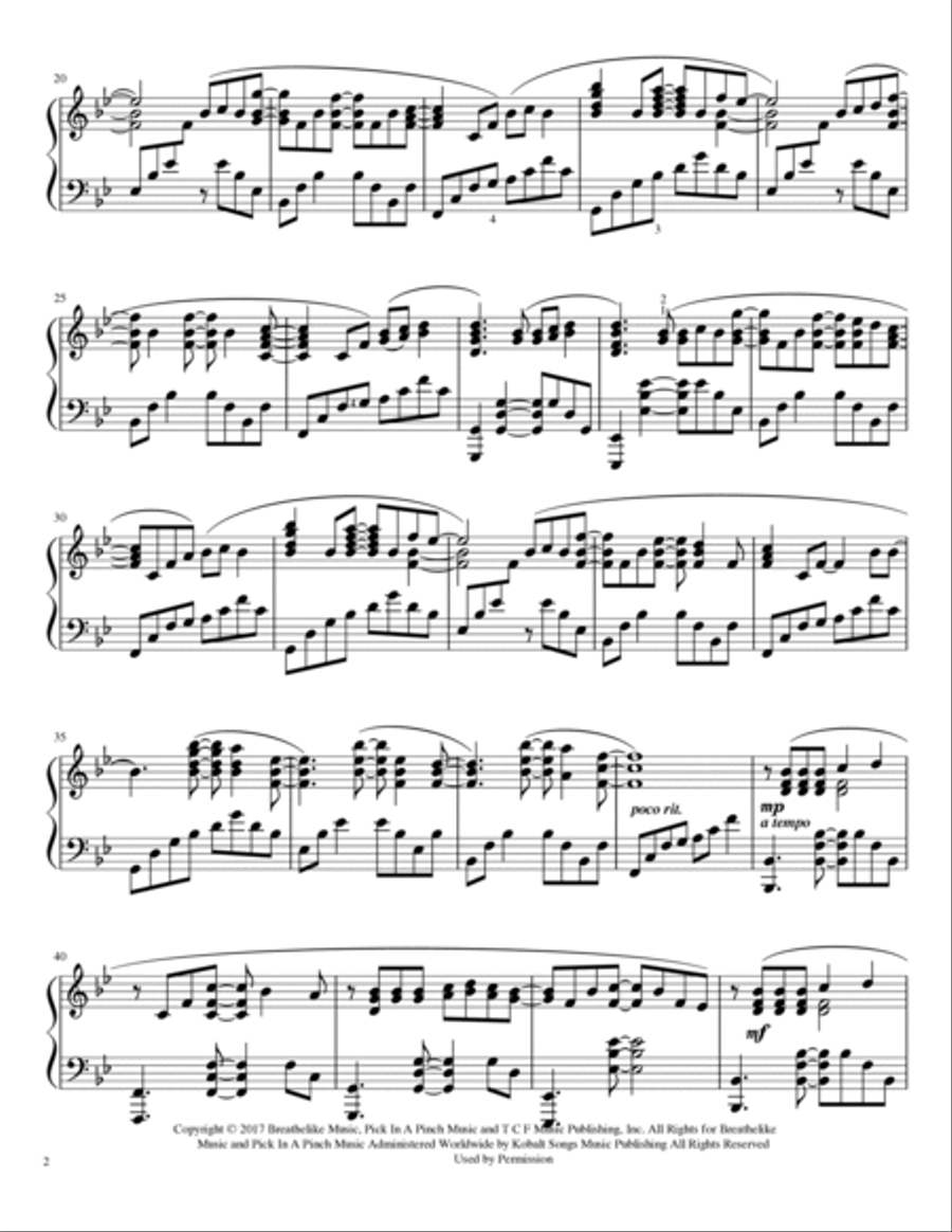 Rewrite The Stars Piano Solo scores gallery preview page 3