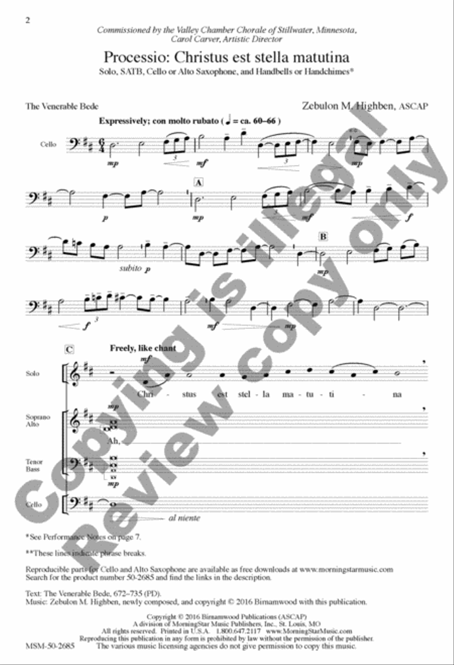 Processio: Christus est stella matutina 4-Part scores gallery preview page 2