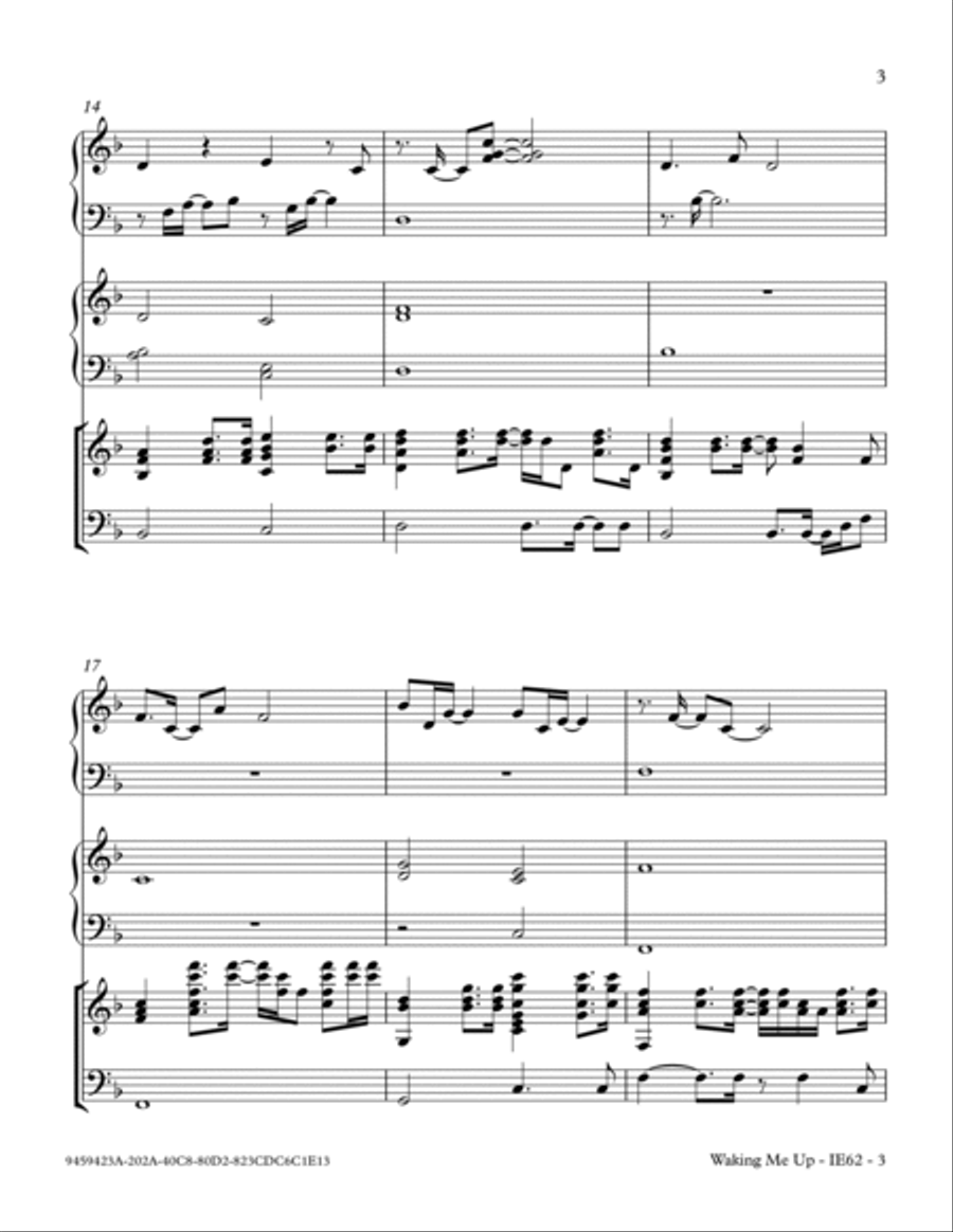 Waking Me Up Small Ensemble scores gallery preview page 3