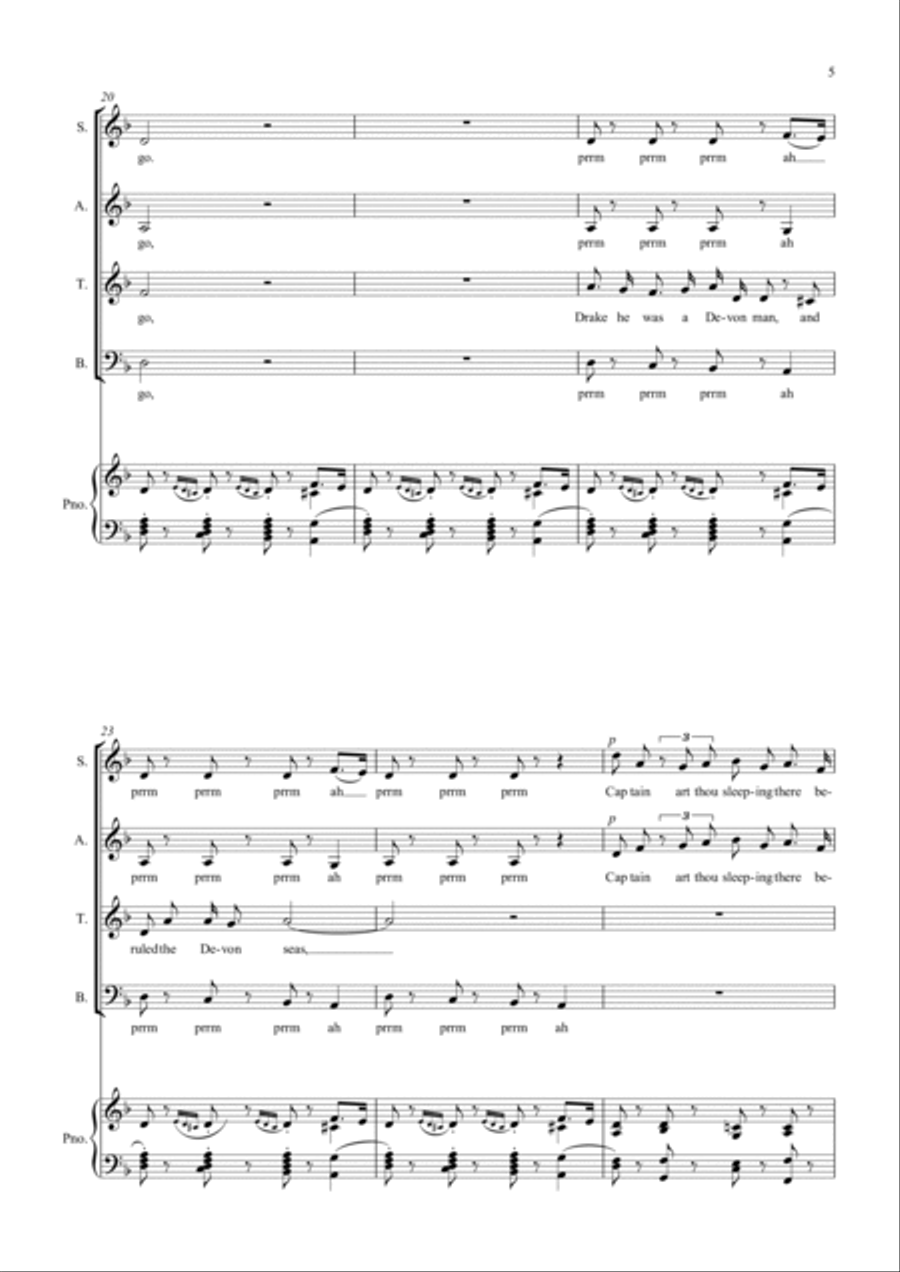 Drake's Drum 4-Part scores gallery preview page 5