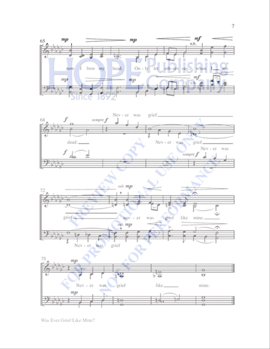 Was Ever Grief Like Mine? 4-Part scores gallery preview page 6