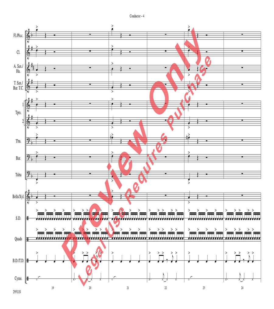 Wipe Out Wipe Out Marching Band scores gallery preview page 4