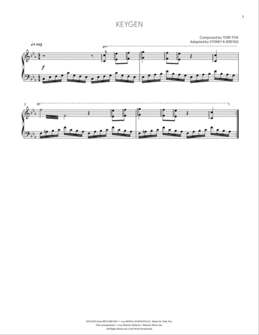 KEYGEN (DELTARUNE Chapter 2 - Piano Sheet Music) Easy Piano scores gallery preview page 2