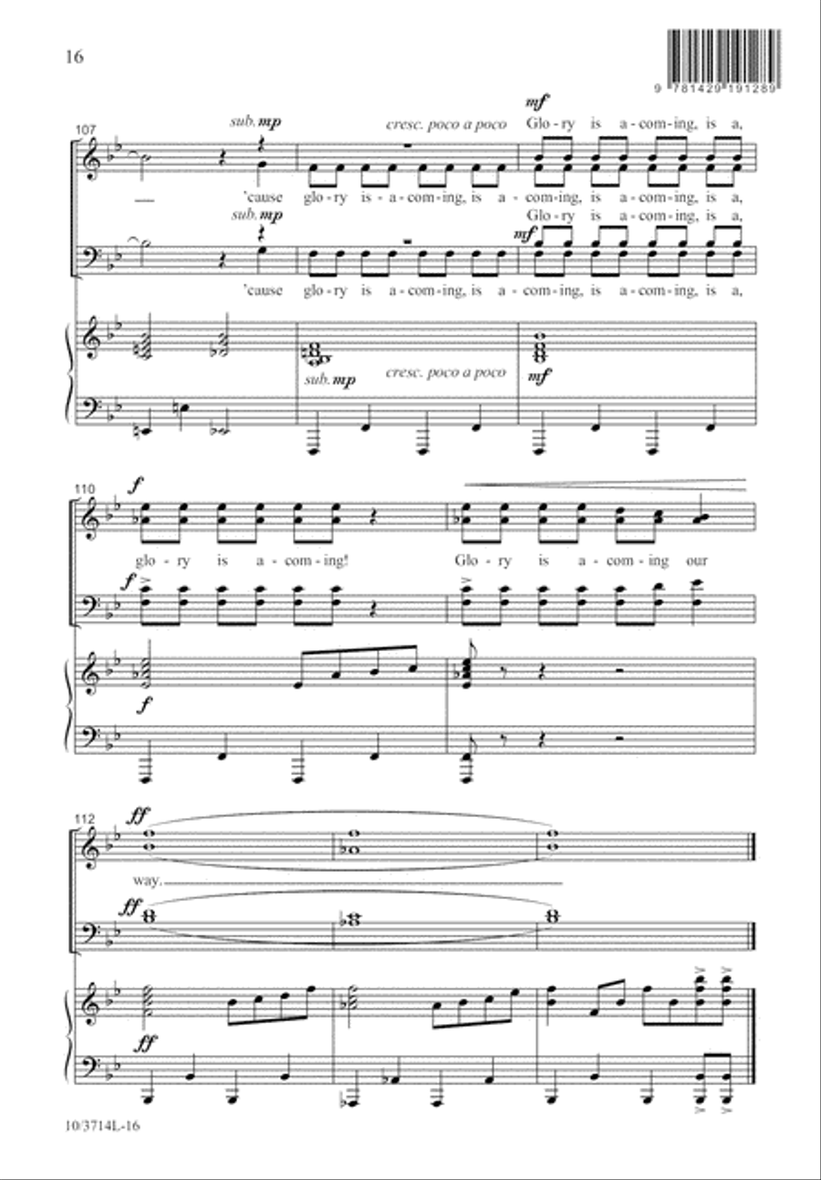 Glory Is A-Coming Our Way 4-Part scores gallery preview page 16