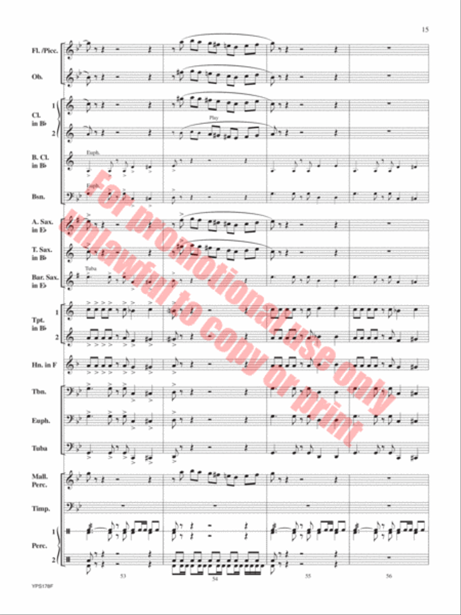 Cinco de Corazones Concert Band scores gallery preview page 16