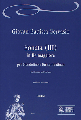 Book cover for Sonata (III) in D Major for Mandolin and Continuo