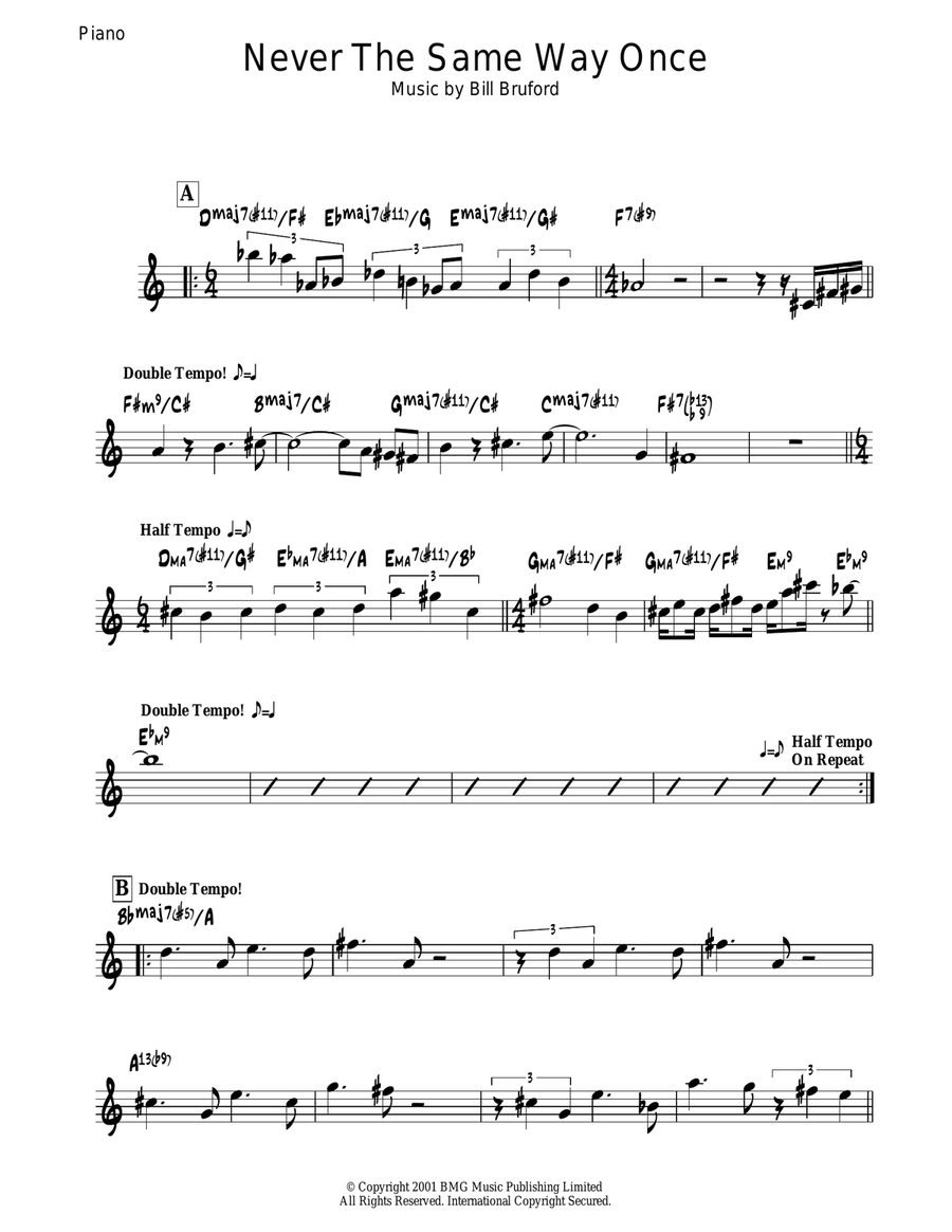 Never The Same Way Once Piano Solo scores gallery preview page 1