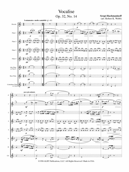 Vocalise for Flute Choir for Flute Choir image number null