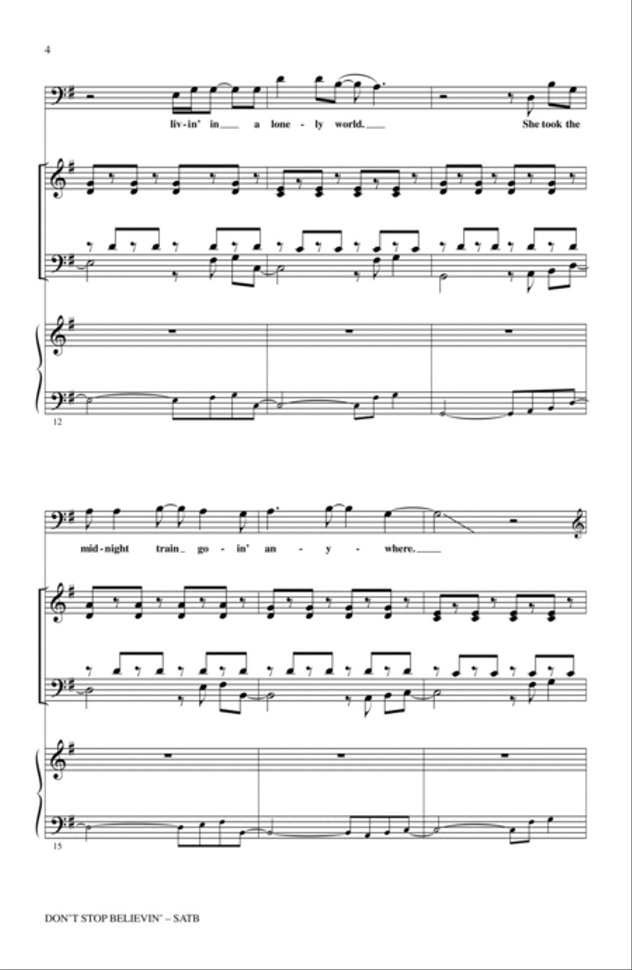 Don't Stop Believin' (arr. Roger Emerson) 4-Part scores gallery preview page 3