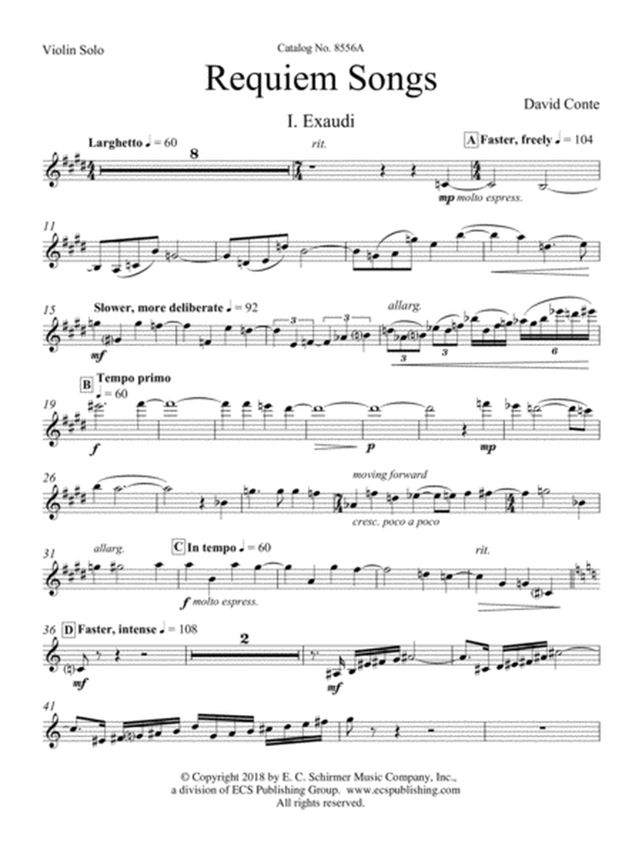 Requiem Songs (Downloadable String Orchestra Parts)