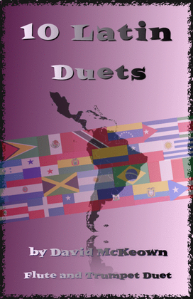 Book cover for 10 Latin Duets, for Flute and Trumpet