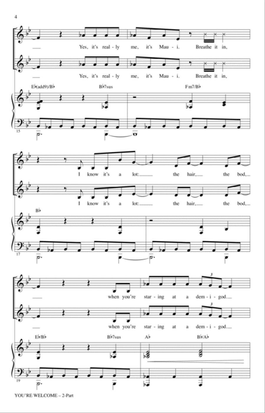 You're Welcome (from Moana) (arr. Mark Brymer) 2-Part scores gallery preview page 3