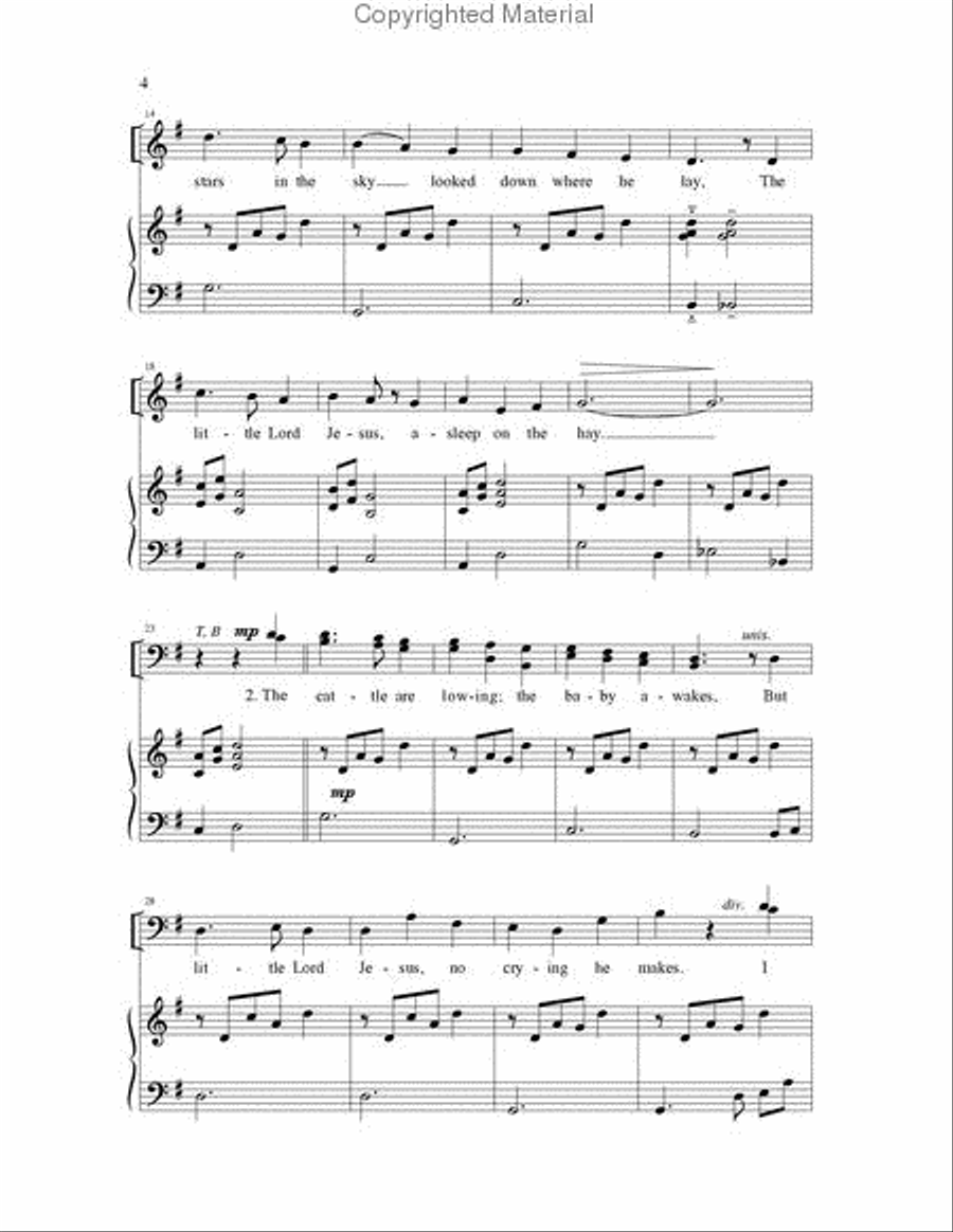 Away in a Manger Away in a Manger 4-Part scores gallery preview page 3