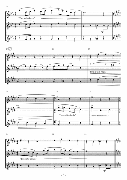 <Flute Trio> "Twelve Days of Christmas" in Twelve Keys image number null