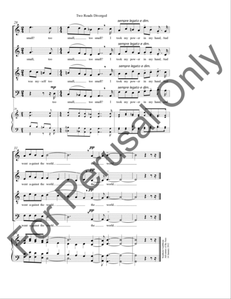 Two Roads Diverged 4-Part scores gallery preview page 7