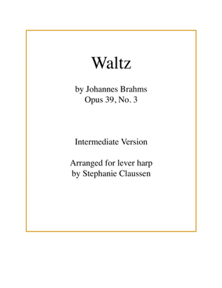 Book cover for Waltz (Brahms Op 39, No 3.) - (Intermediate Lever Harp)