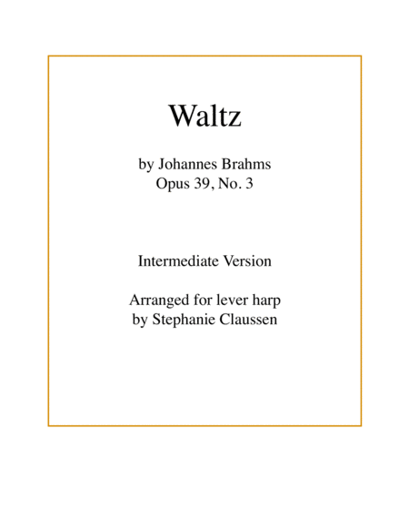 Waltz (Brahms Op 39, No 3.) - (Intermediate Lever Harp)