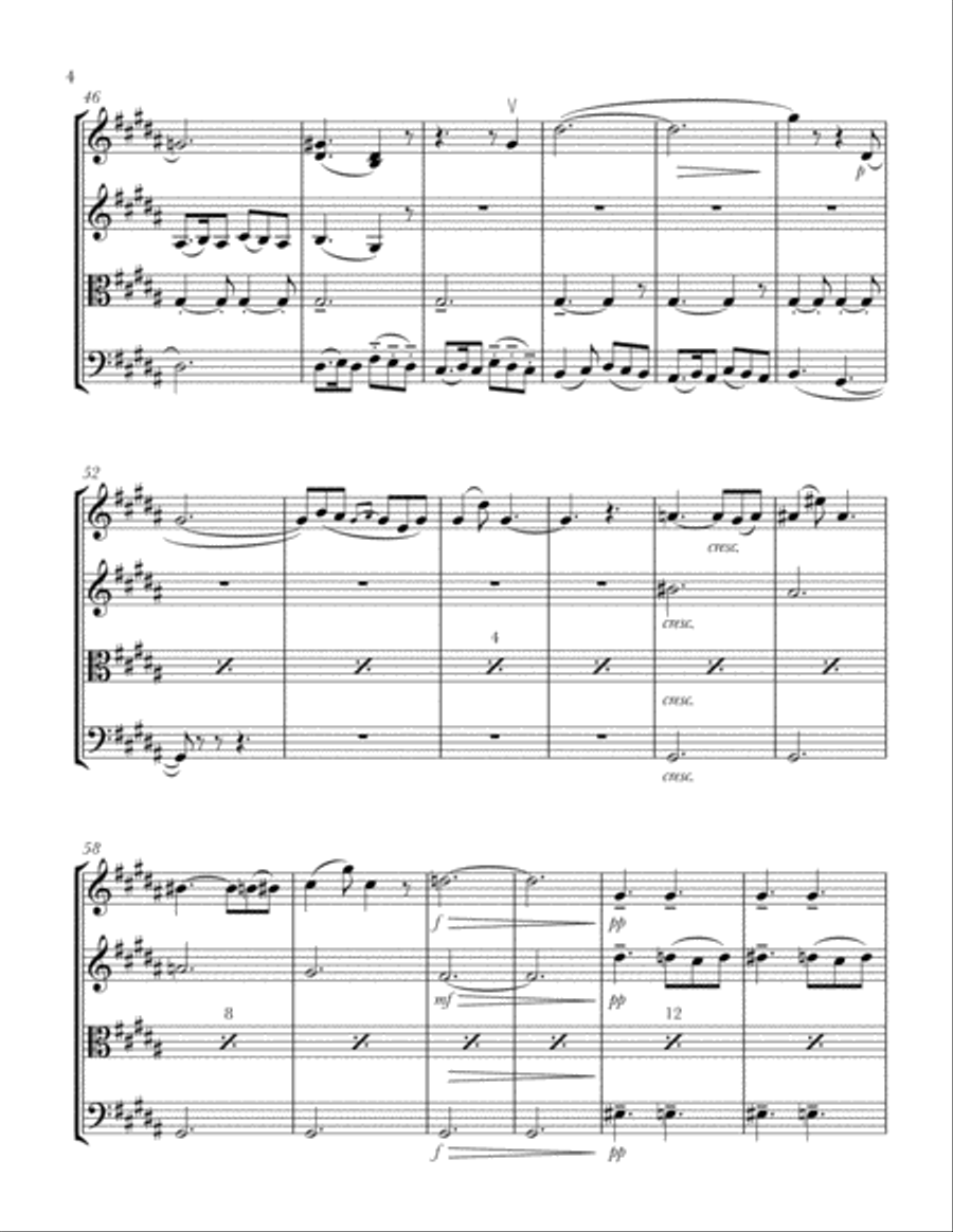 Il Vecchio Castello (The Old Castle) from Pictures at an Exhibition - String Quartet String Quartet scores gallery preview page 4