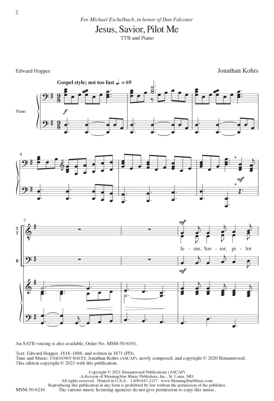 Jesus, Savior, Pilot Me TTB scores gallery preview page 1