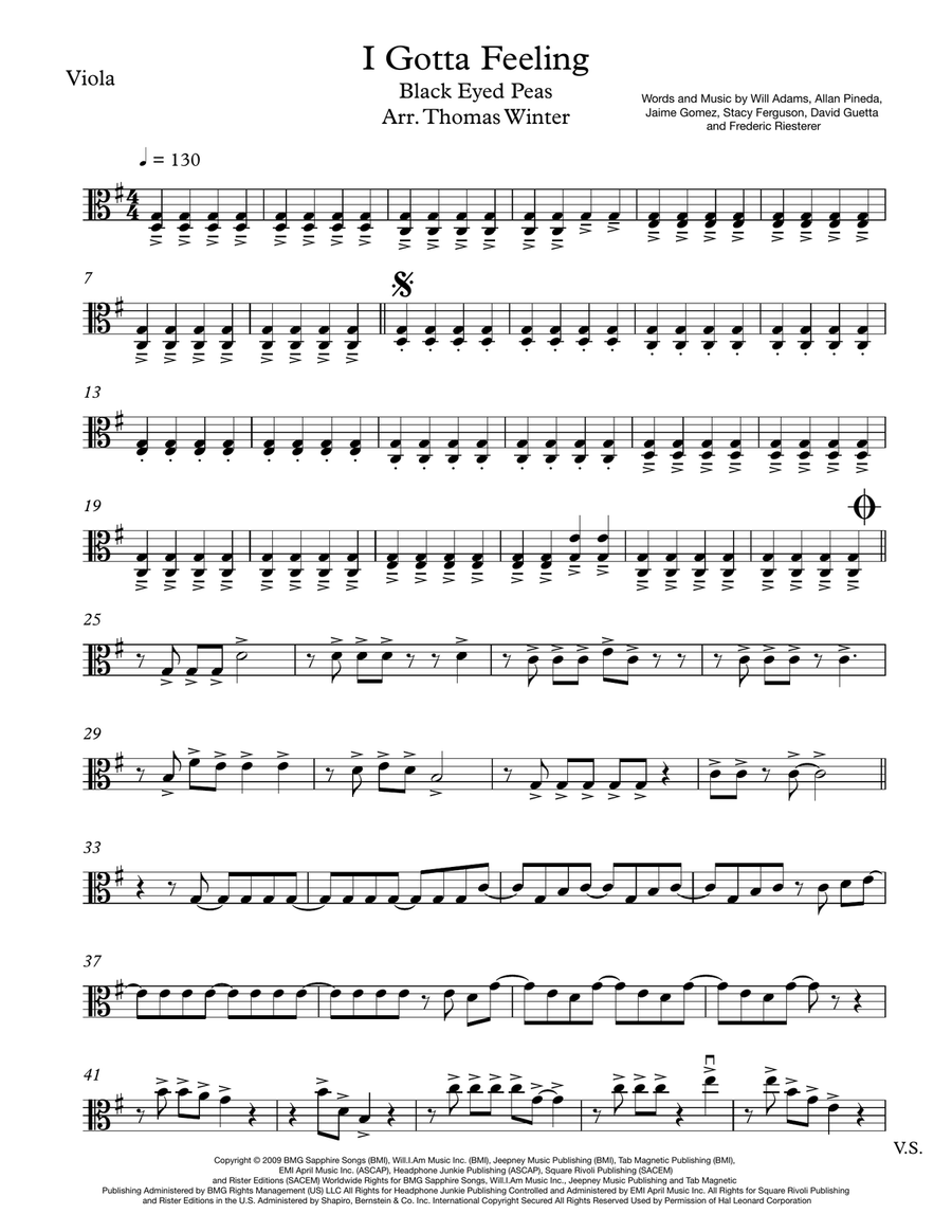 I Gotta Feeling I Gotta Feeling String Quartet scores gallery preview page 5