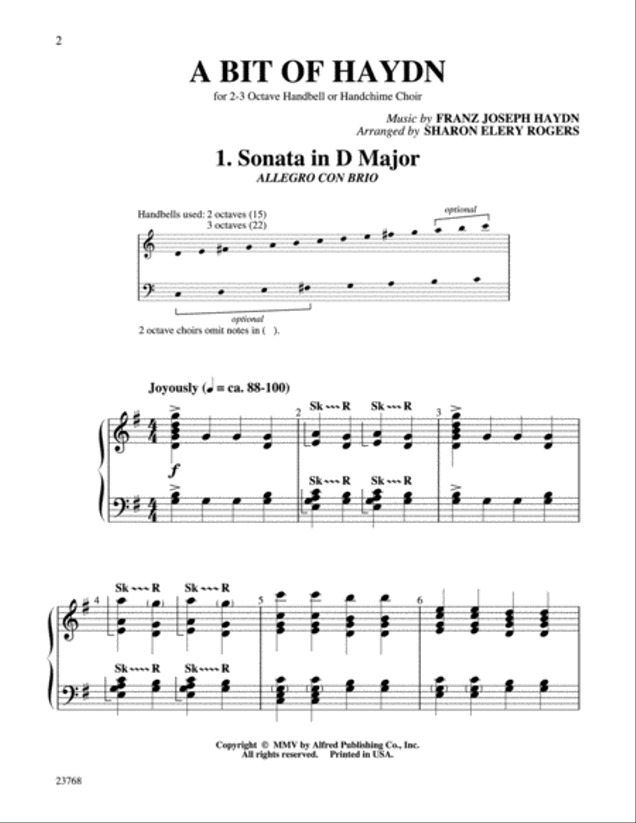 A Bit of Haydn Handbell Choir scores gallery preview page 2