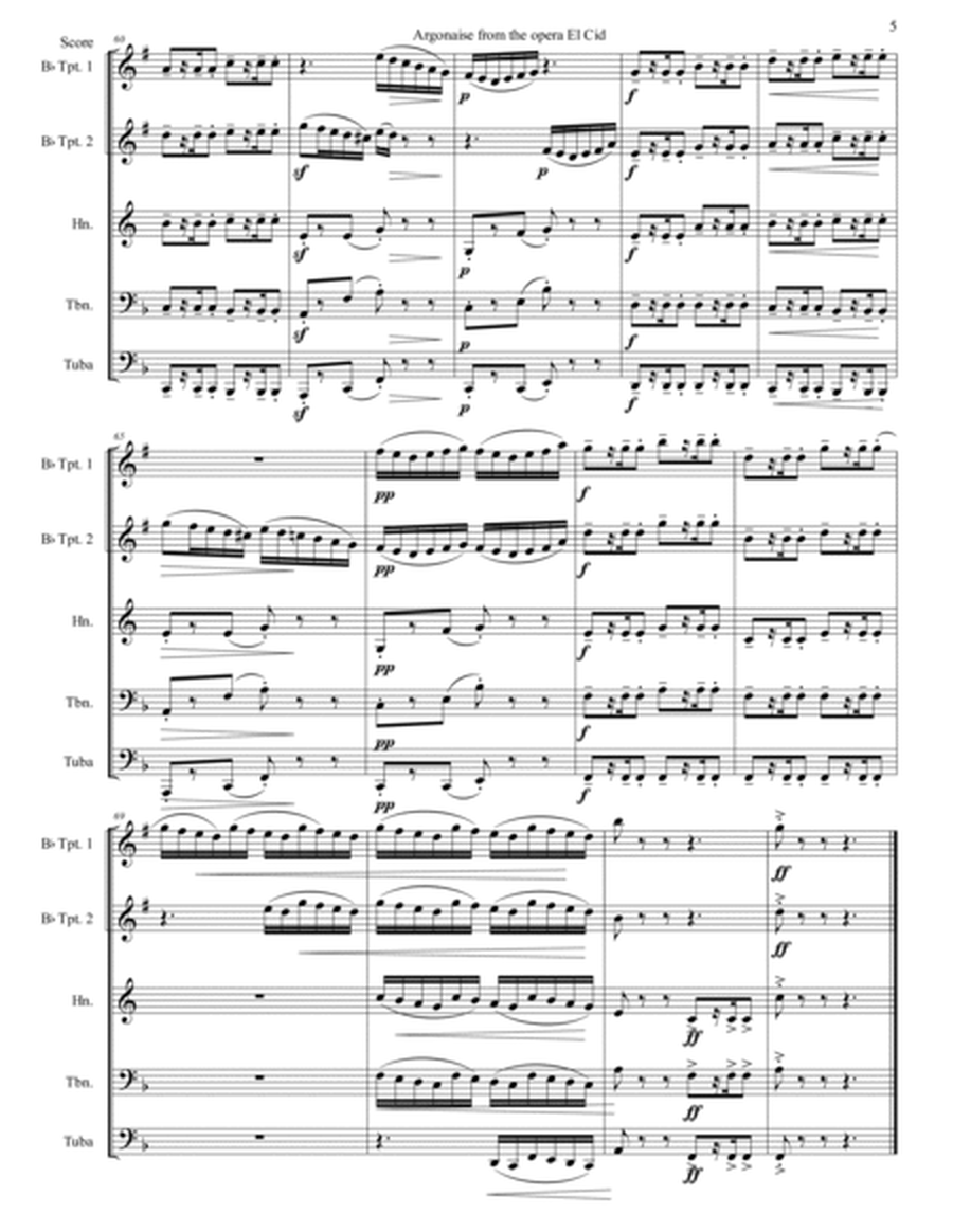 Argonaise for Brass Quintet from El Cid image number null