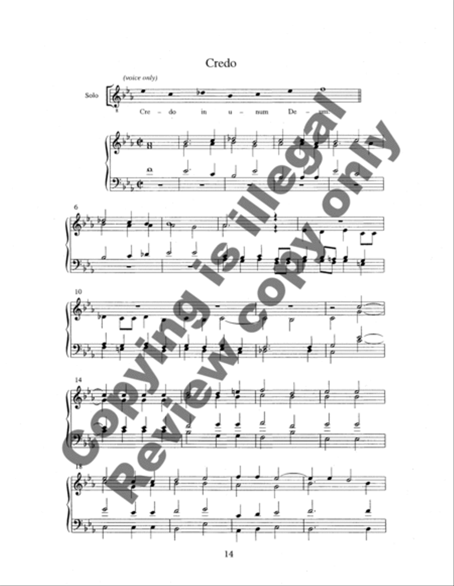 Messa a 4 voci (Keyboard/Instrumental Part) Choir scores gallery preview page 13