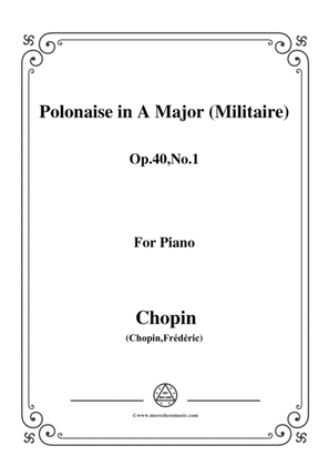 Book cover for Chopin-Polonaise in A Major (Militaire) Op.40 No.1,for piano