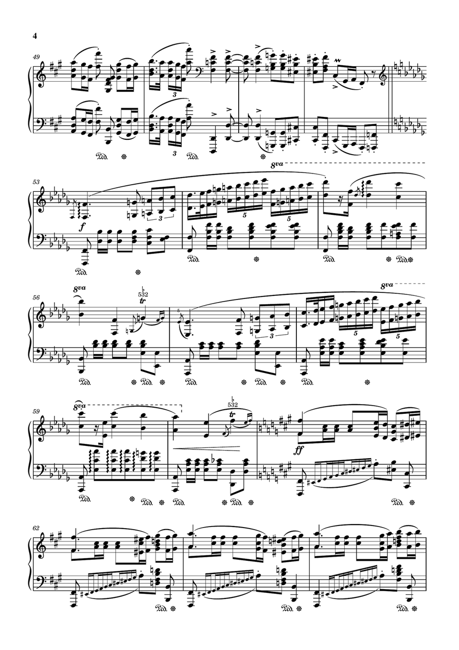 Chopin - Polonaise No.5 in F Sharp Minor. Op.44 - Original With Fingering For Piano Solo Piano Solo scores gallery preview page 4