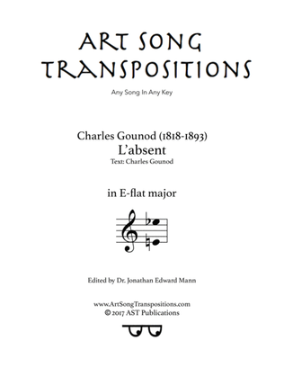 GOUNOD: L'absent (transposed to E-flat major)
