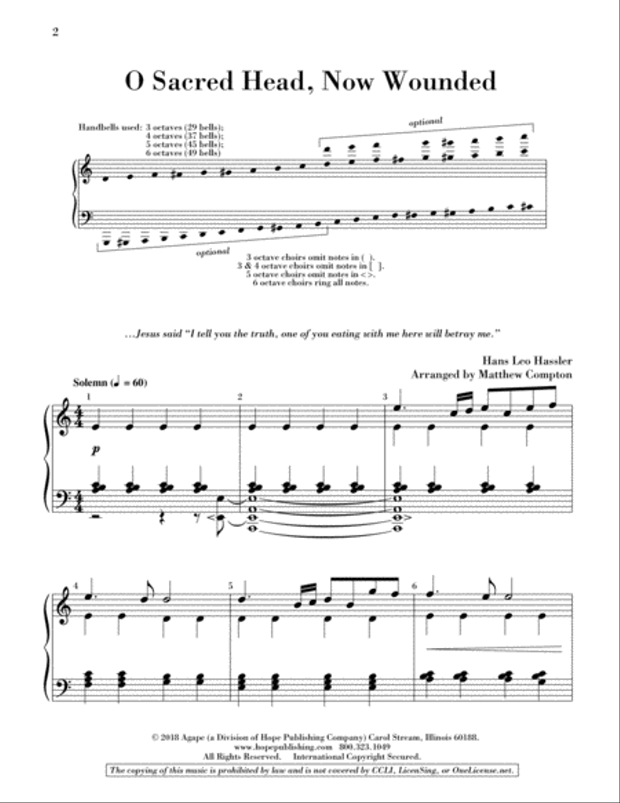 O Sacred Head, Now Wounded Children's Choir scores gallery preview page 2