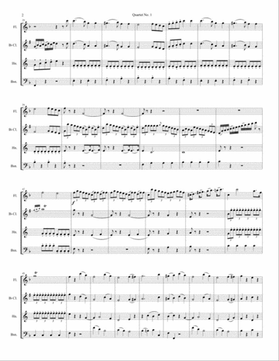 Cambini Quartet No. 1 for wind quartet Small Ensemble scores gallery preview page 2
