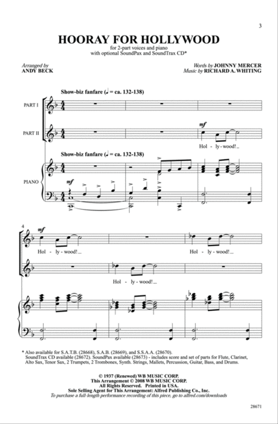 Hooray for Hollywood 2-Part scores gallery preview page 16