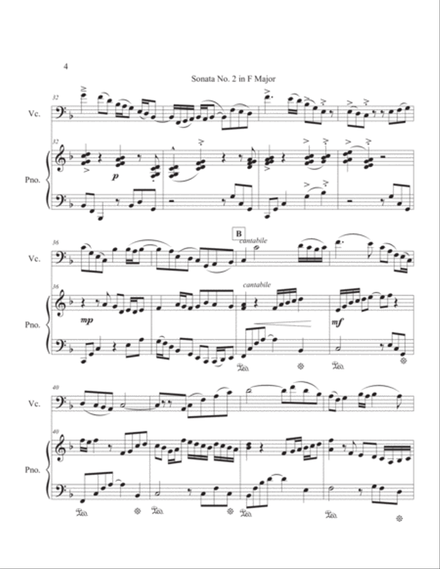 Sonata No. 2 in F Major for Piano and Cello. 