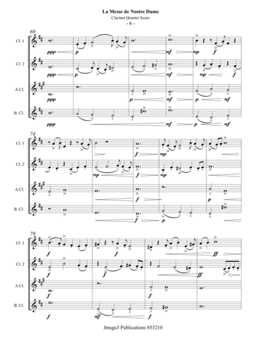 Machaut: Le Messe de Nostre Dame for Clarinet Quartet image number null